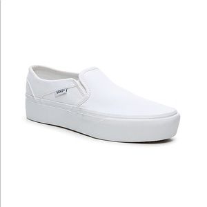 Platform White Slip On Vans